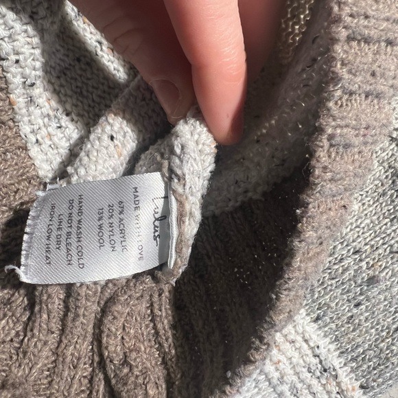 Lulus Snuggle Season Grey Multi Striped Balloon Sleeve Sweater - Picture 6 of 6